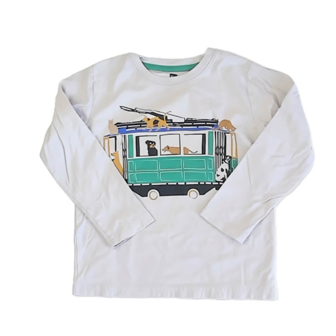 Tea Collection Boys Gray Train Long Sleeve T-Shirt Size: 5T Gray Train