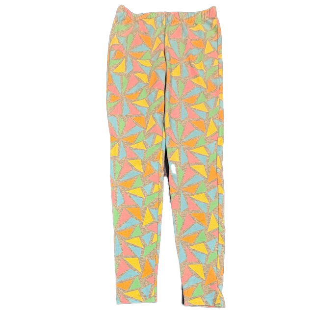 Mightly Girls Gray Triangles Leggings Size: 6-14 Years