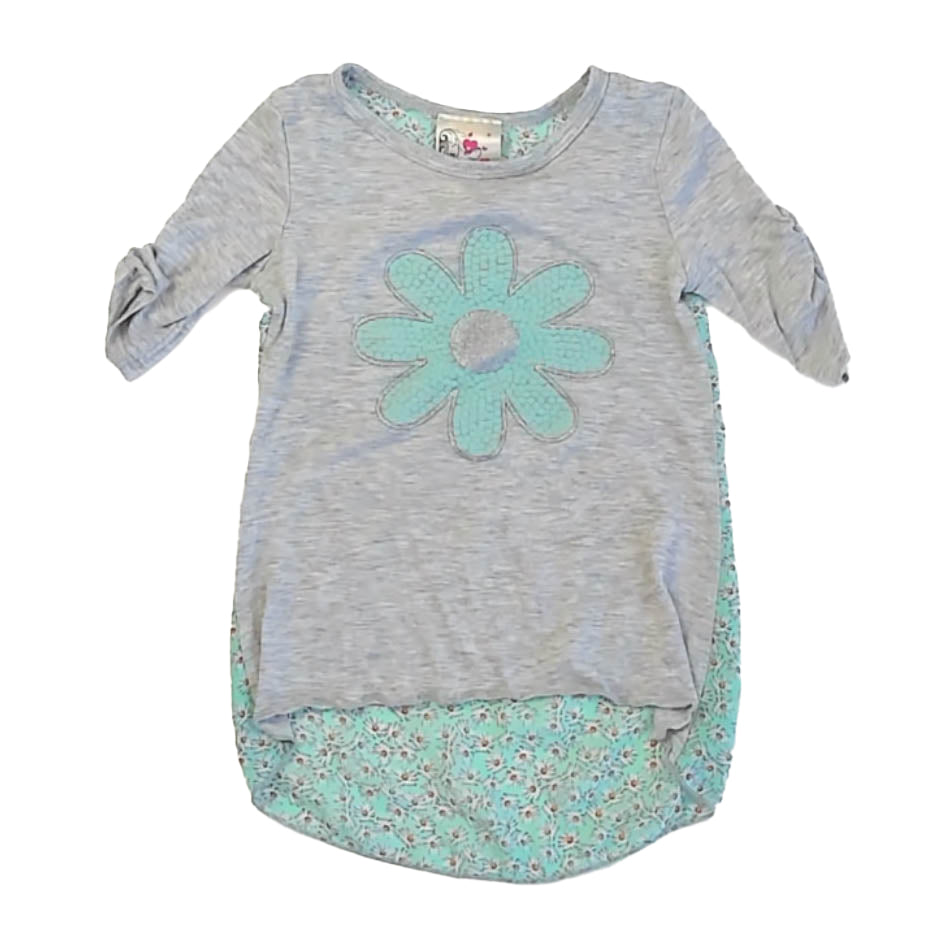 Jenna & Jessie Girls Gray | Turquoise Blouse Size: 4T Gray | Turquoise