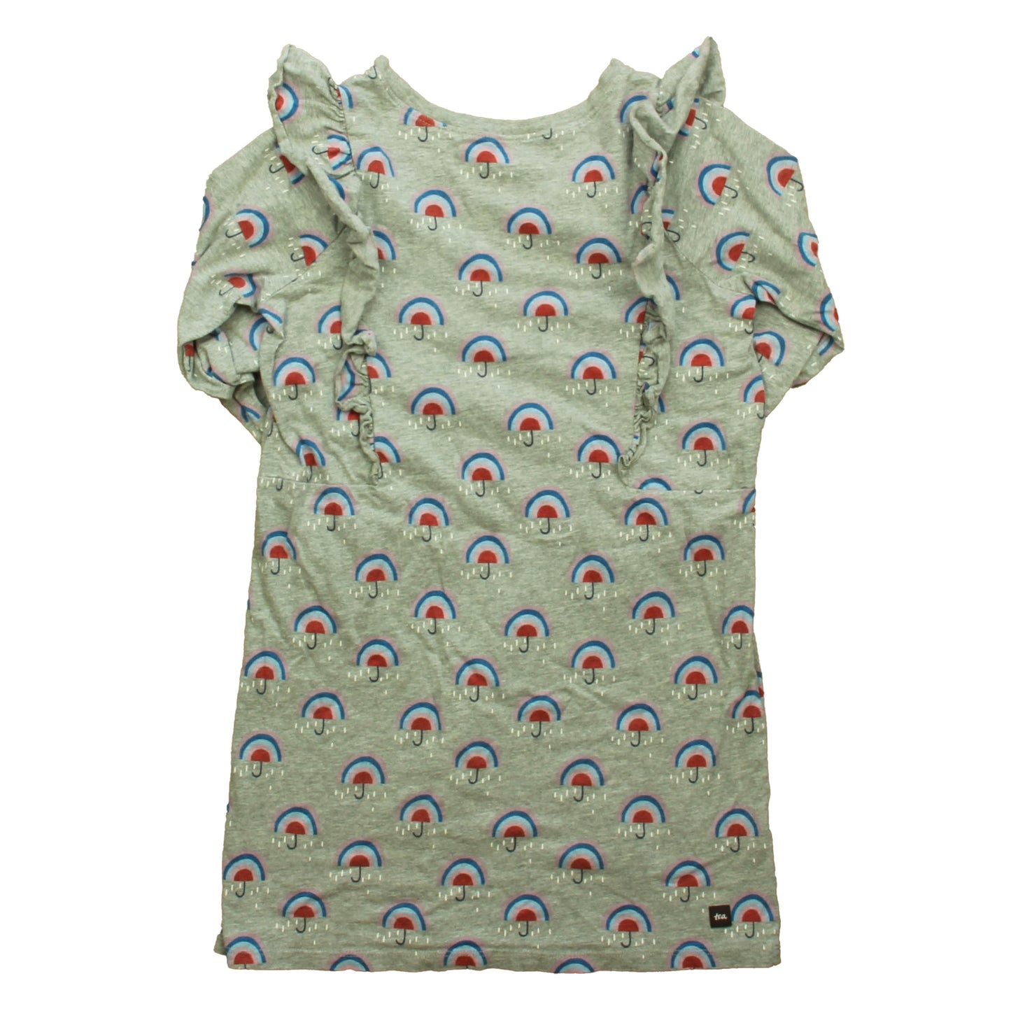Tea Collection Girls Gray Umbrellas Dress Size: 7 Years Gray Umbrellas