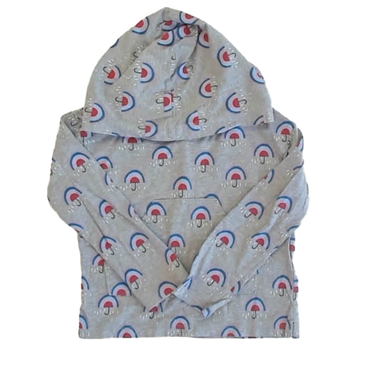 Tea Collection Girls Gray Umbrellas Long Sleeve T-Shirt Size: 7 Years Gray Umbrellas