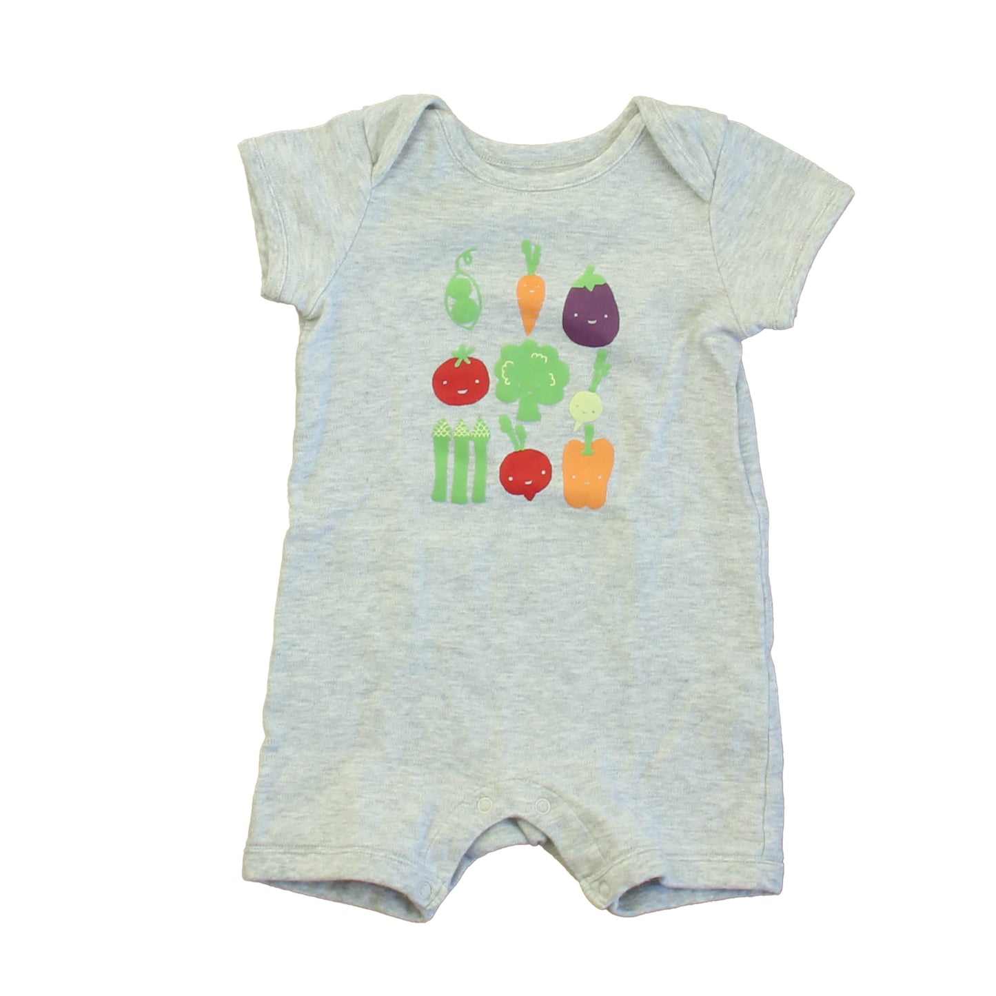Gymboree Boys Gray Veggies Romper Size: 3-6 Months Gray Veggies