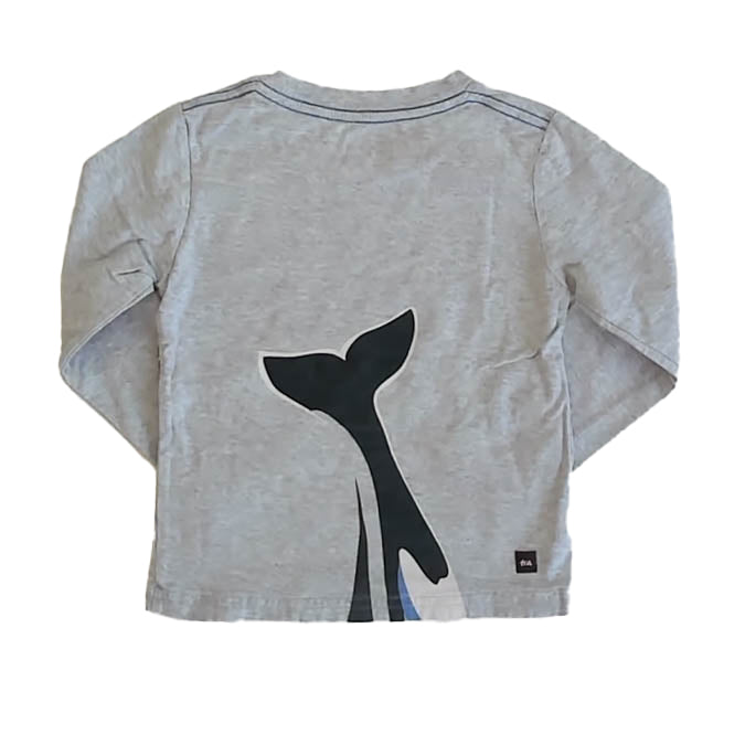 Tea Collection Boys Gray Whale Long Sleeve T-Shirt Size: 3T Gray Whale