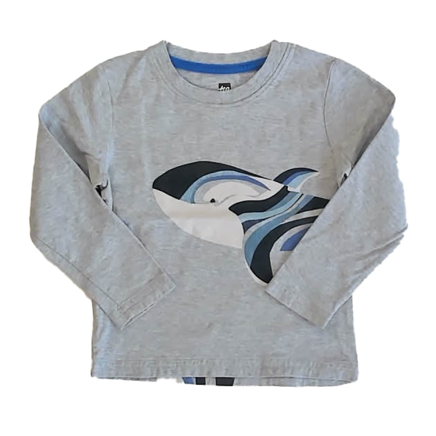 Tea Collection Boys Gray Whale Long Sleeve T-Shirt Size: 3T Gray Whale