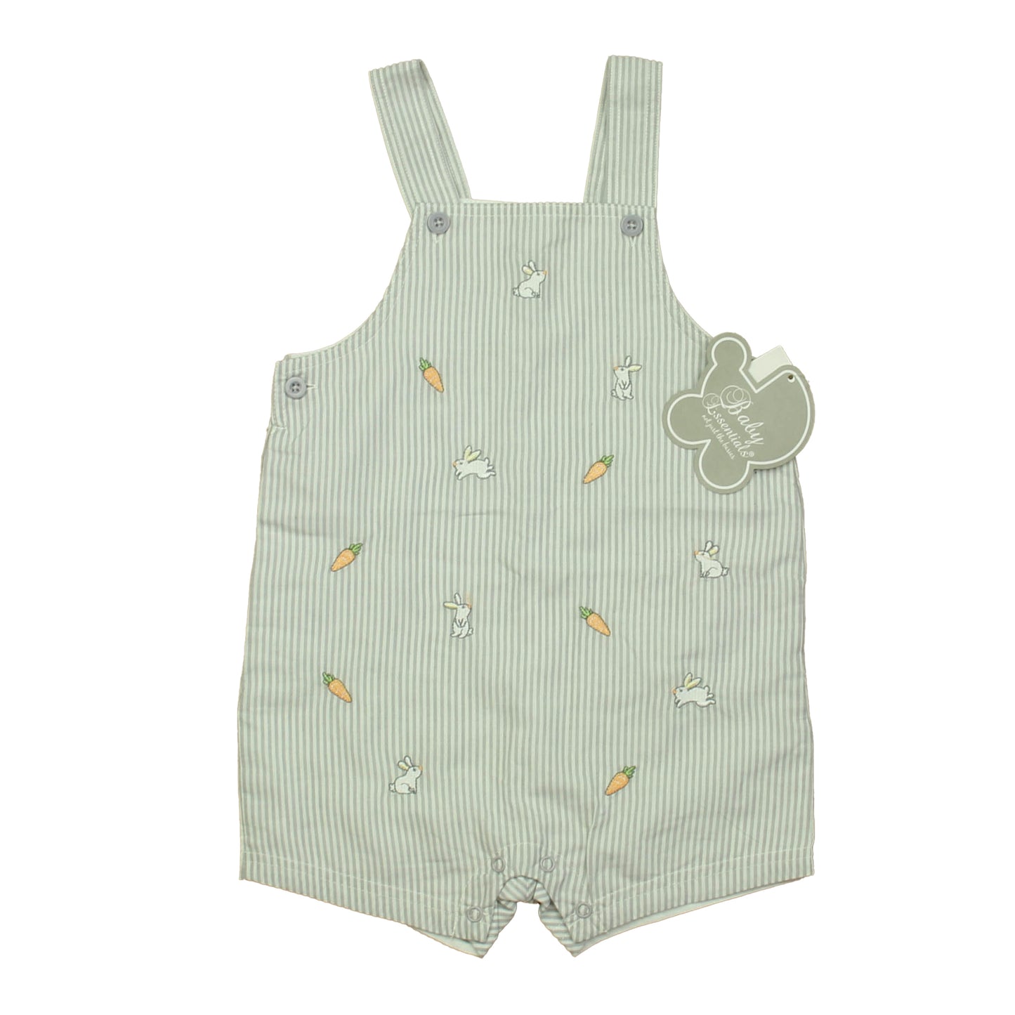 Baby Essentials Boys Gray | White Bunnies Romper Size: 24 Months