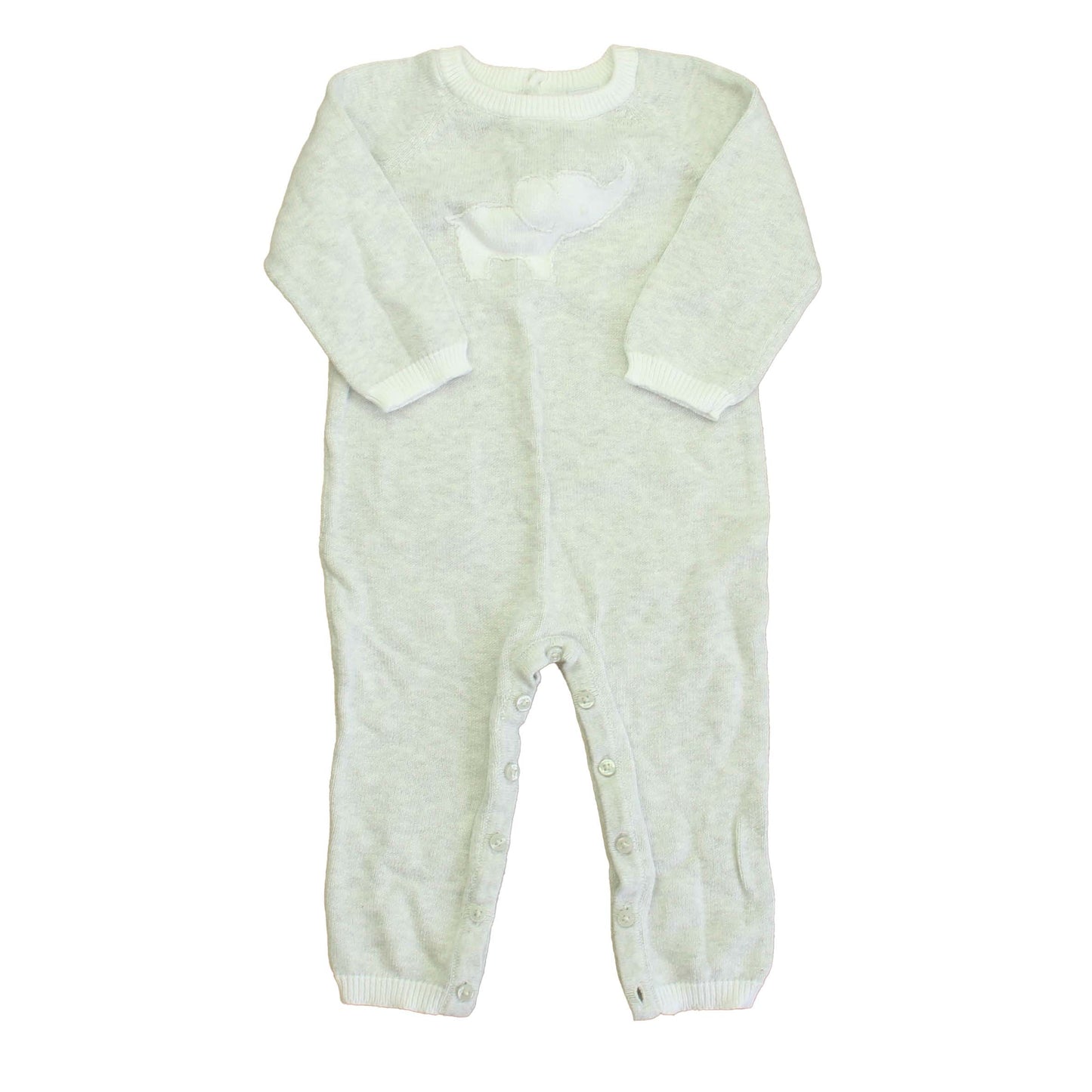Janie and Jack Boys Gray | White Elephant Long Sleeve Outfit Size: 12-18 Months Gray | White Elephant
