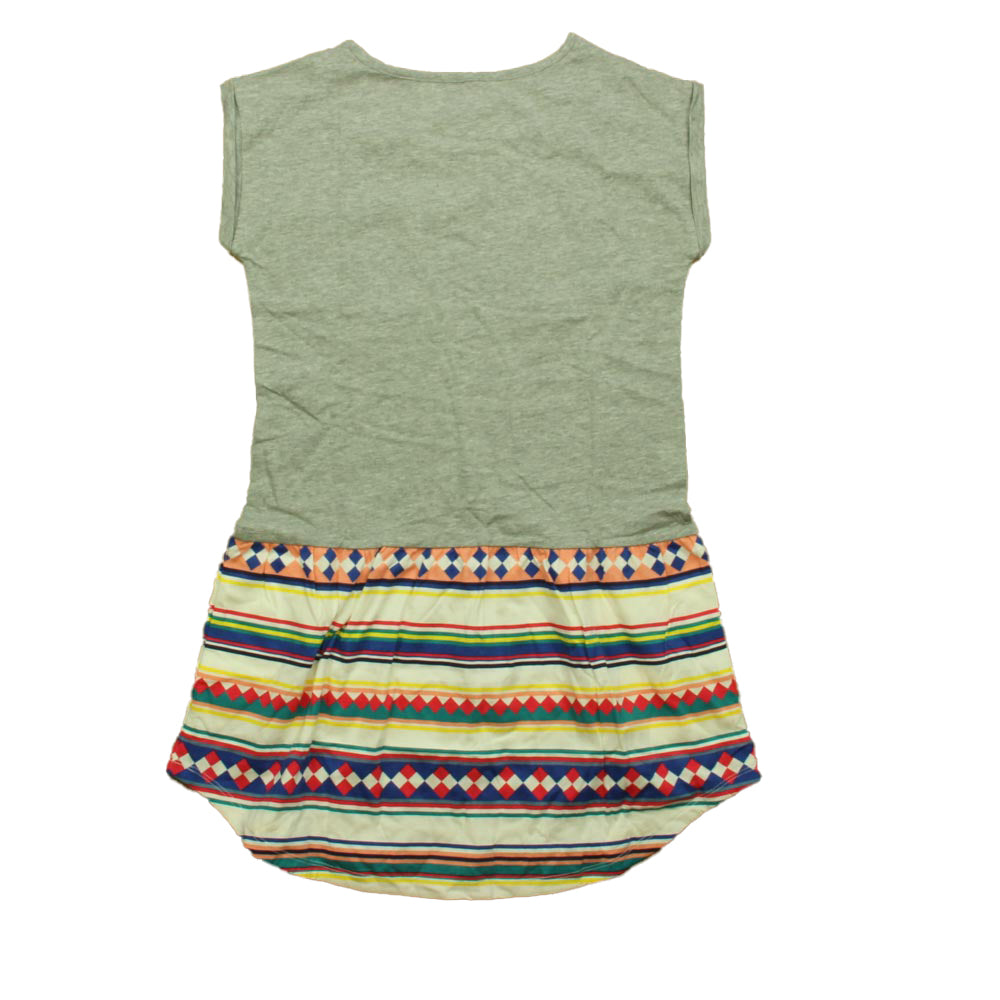 Tea Collection Girls Gray | White Stripe Dress Size: 12 Years Gray | White Stripe