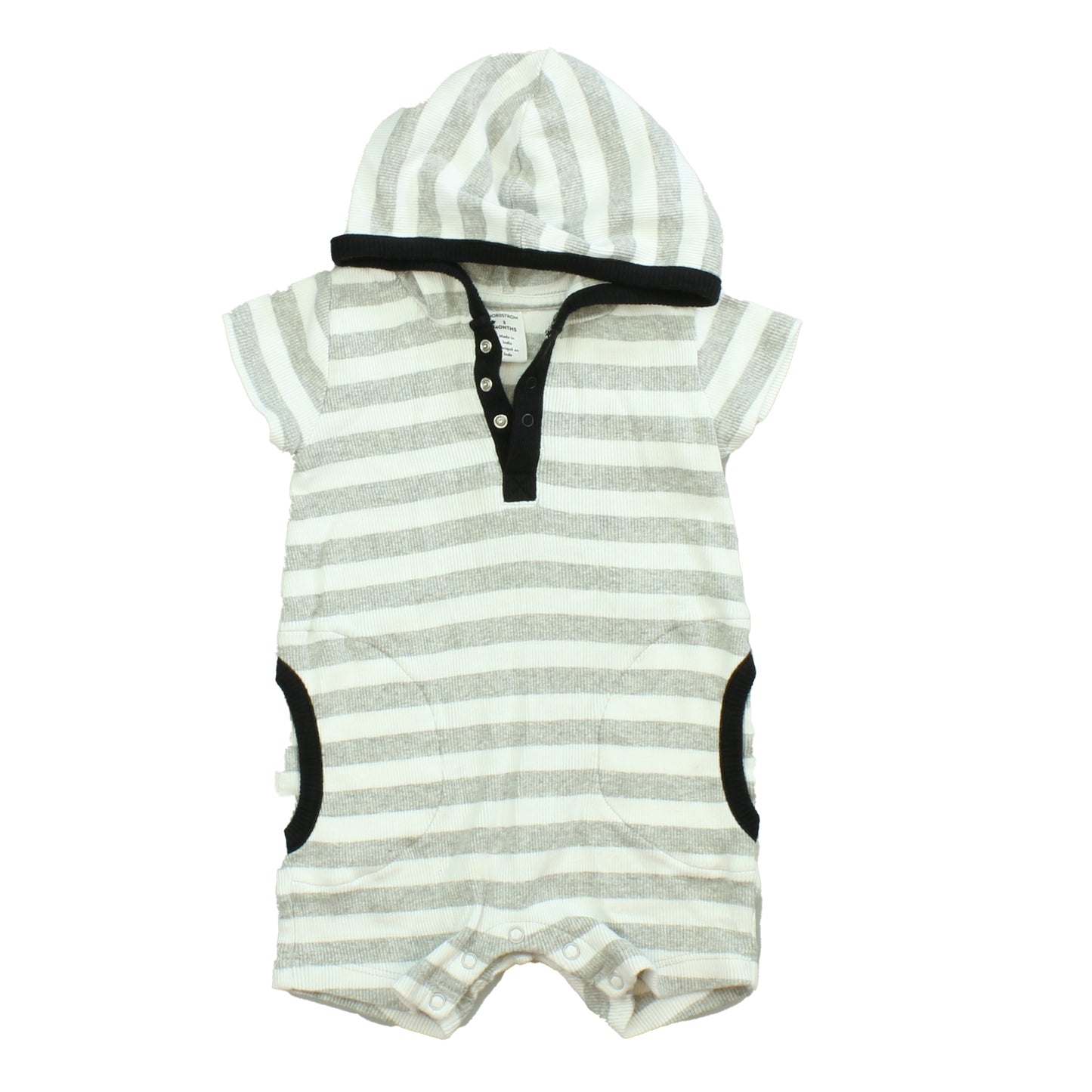Nordstrom Boys Gray | White Romper Size: 3 Months Gray | White