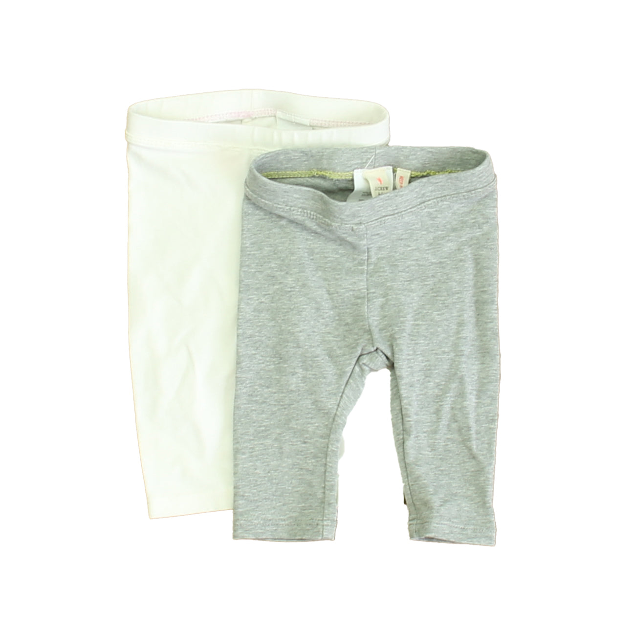 J.Crew Girls Gray | White Leggings Size: 0-3 Months