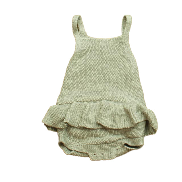 Quincy Mae Girls Gray Romper Size: 3-6 Months Gray