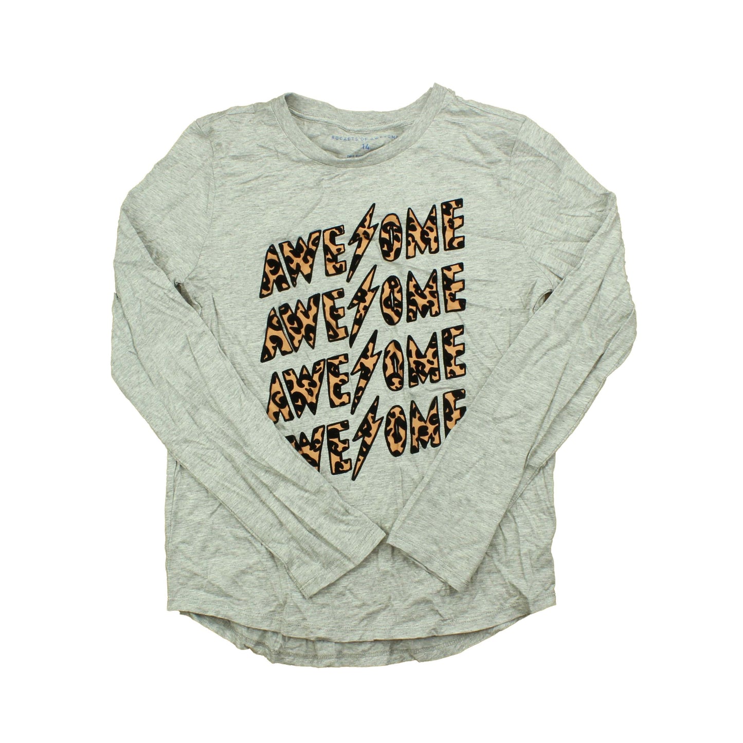 Rockets Of Awesome Girls Gray Long Sleeve T-Shirt Size: 14 Years Gray