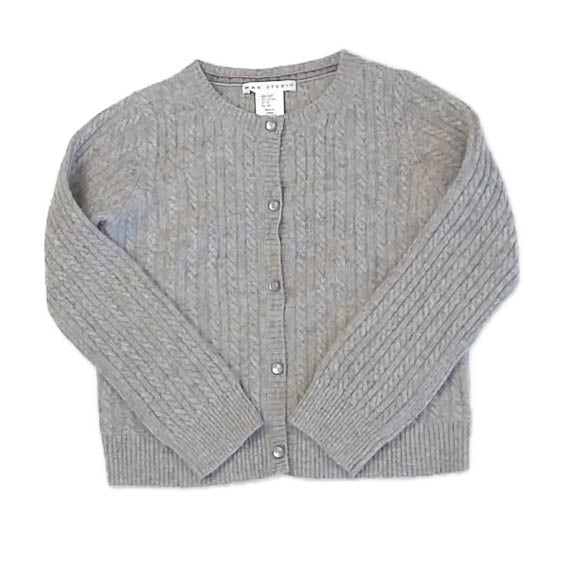 Max Studio Girls Gray Cardigan Size: 6 Years Gray