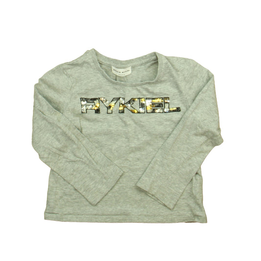 Sonia Rykiel Girls Gray Long Sleeve T-Shirt Size: 6 Years Gray