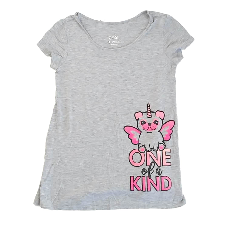 Justice Girls Gray T-Shirt Size: 12 Years Gray