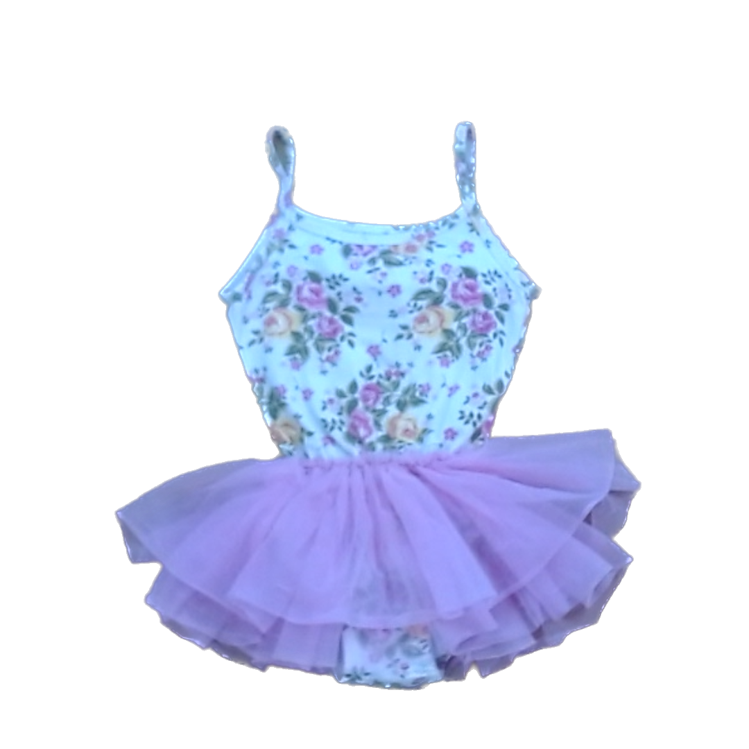 Girls Green and Pink Floral Dance Class Leotard Costume Size: 2T - 3T Green and Pink Floral Dance Class Leotard