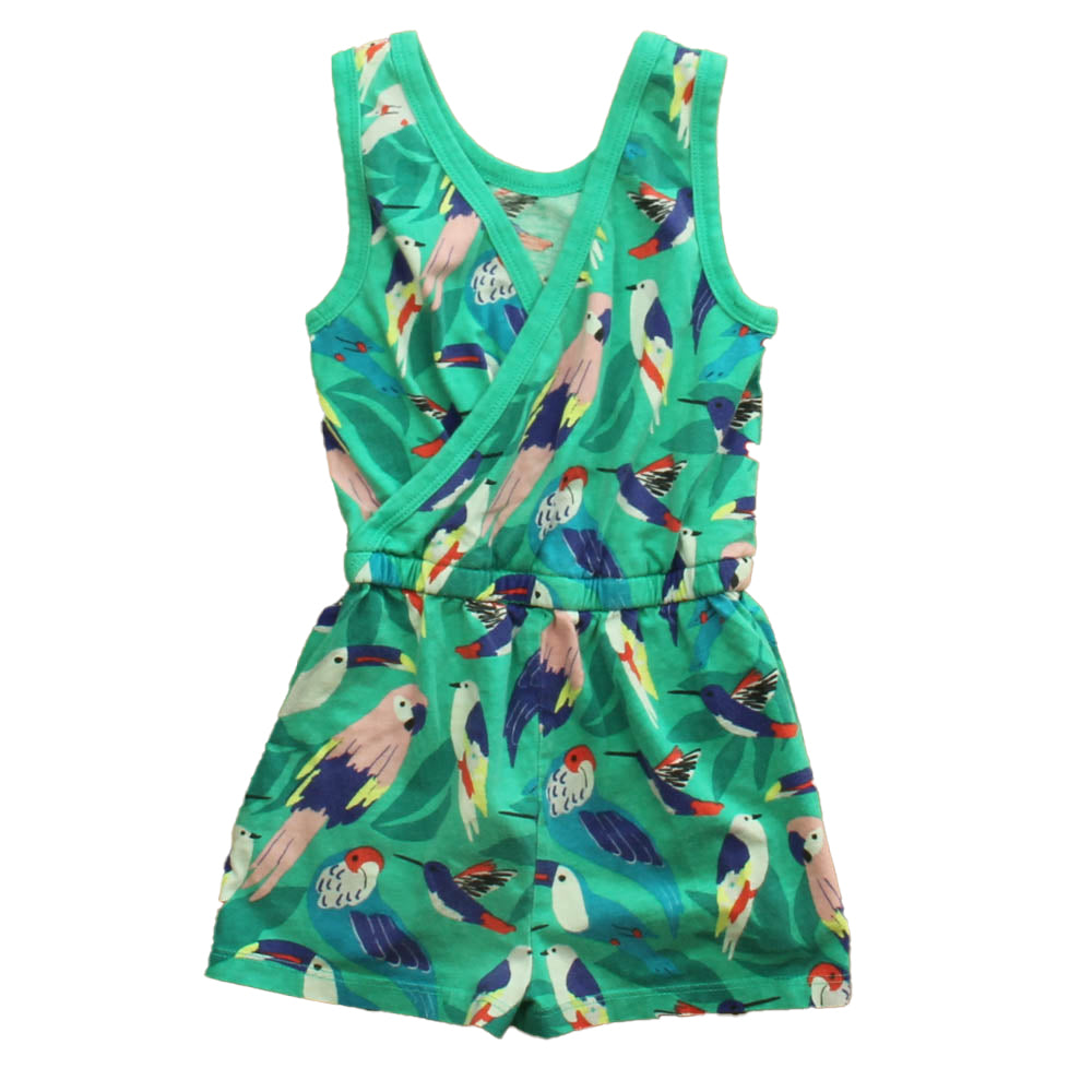 Tea Girls Green Bird Romper Size: 4T Green Bird