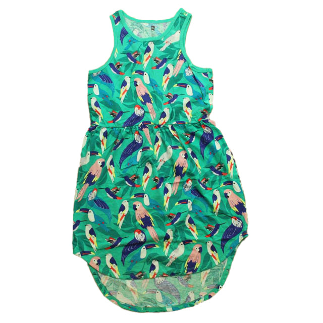 Tea Girls Green | Birds Sun Dress Size: 14 Years Green | Birds