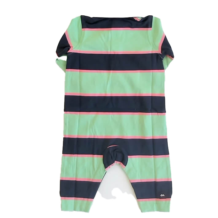 Tea Collection Boys Green | Black | Pink Romper Size: 0-3 Months Green | Black | Pink