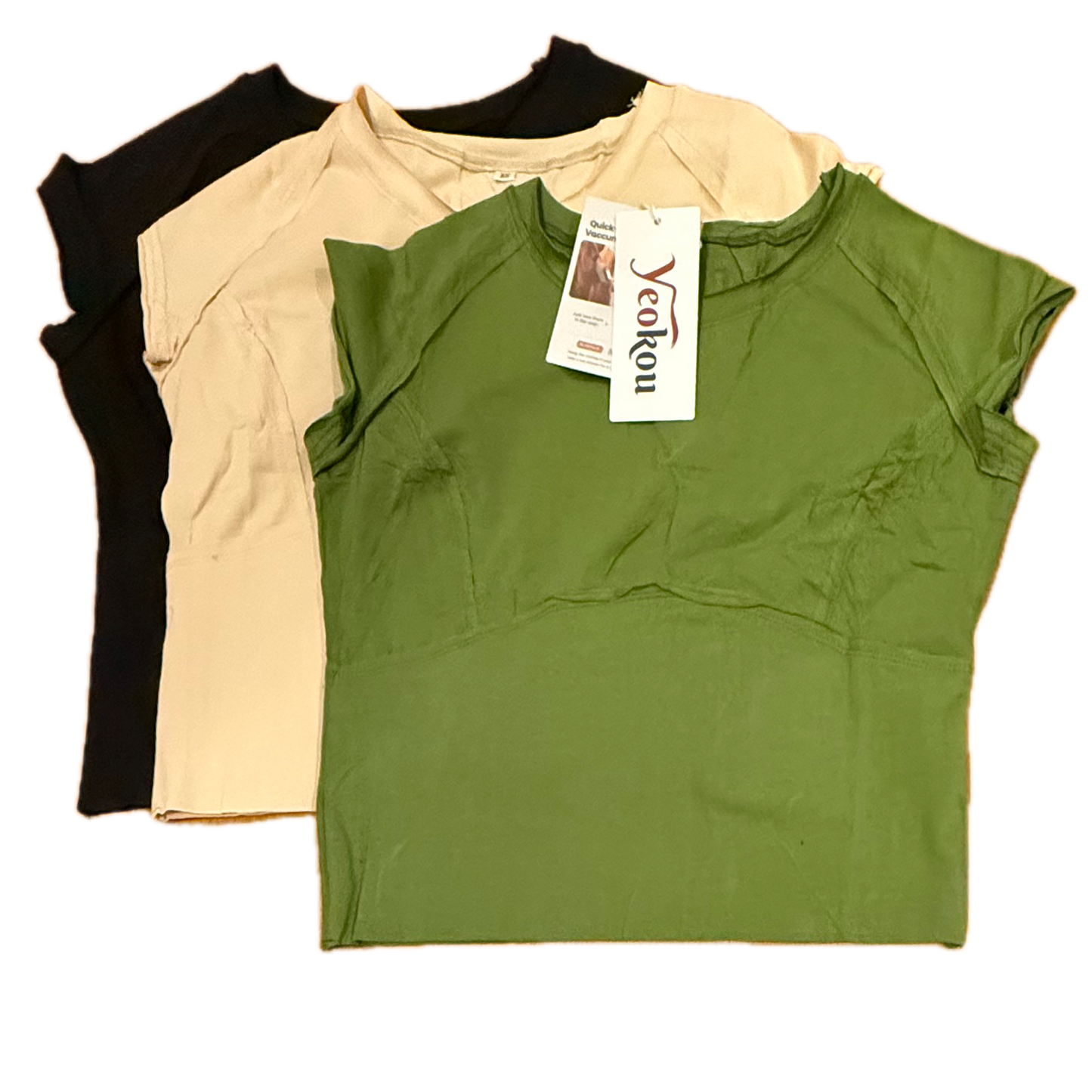Yeokou Girls Green | Black | Tan T-Shirt Size: Junior XS Green | Black | Tan
