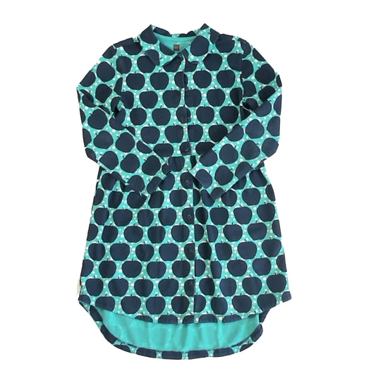 Tea Collection Girls Green | Blue Apples Dress Size: 7 Years Green | Blue Apples