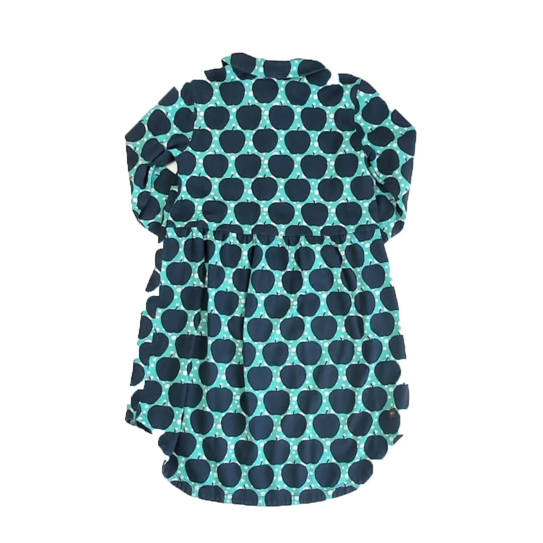 Tea Collection Girls Green | Blue Apples Dress Size: 7 Years Green | Blue Apples