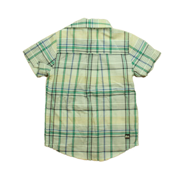 Tea Boys Green | Blue Plaid Button Down Short Sleeve Size: 3T Green | Blue Plaid