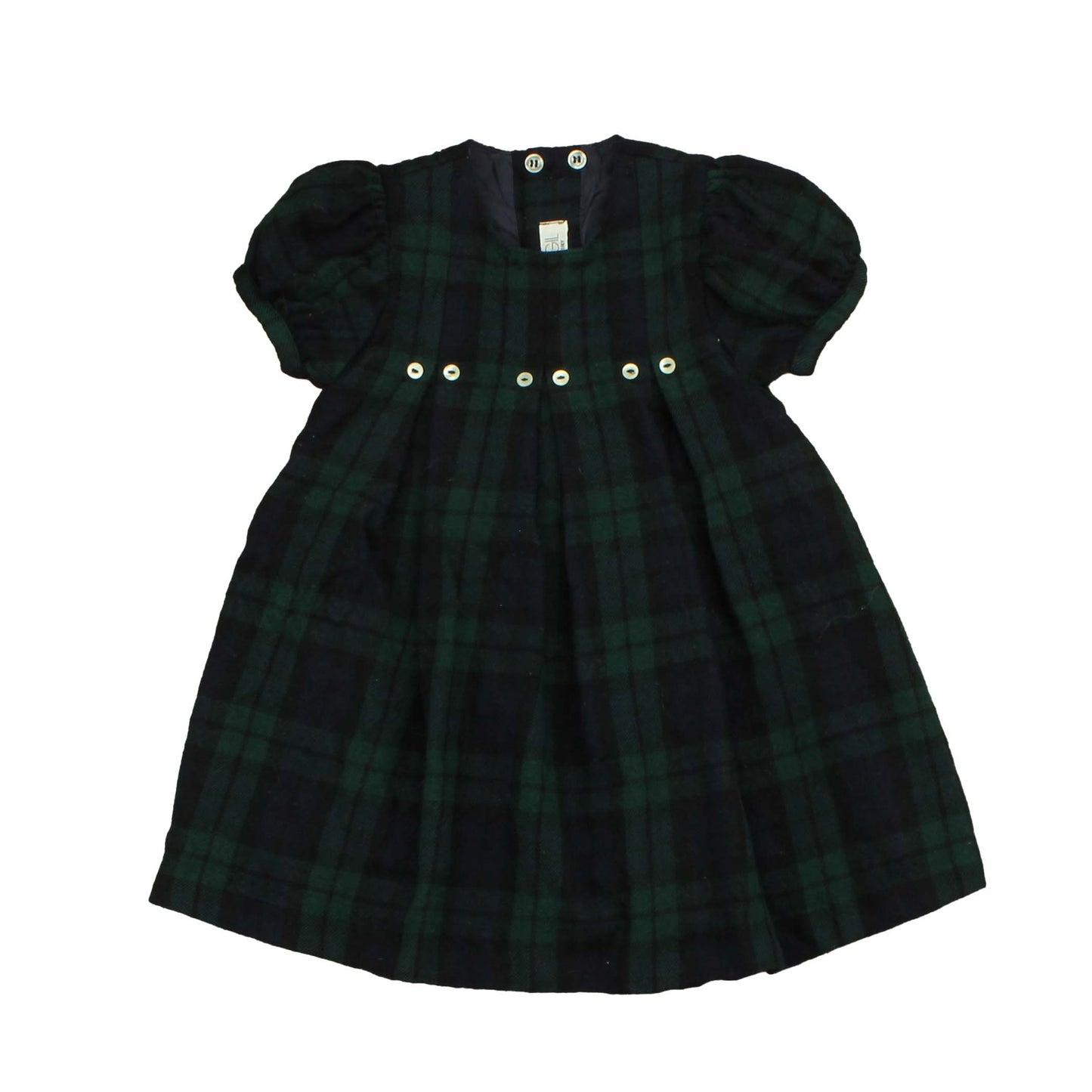 Magil Girls Green | Blue | Plaid Dress Size: 12 Months Green | Blue | Plaid
