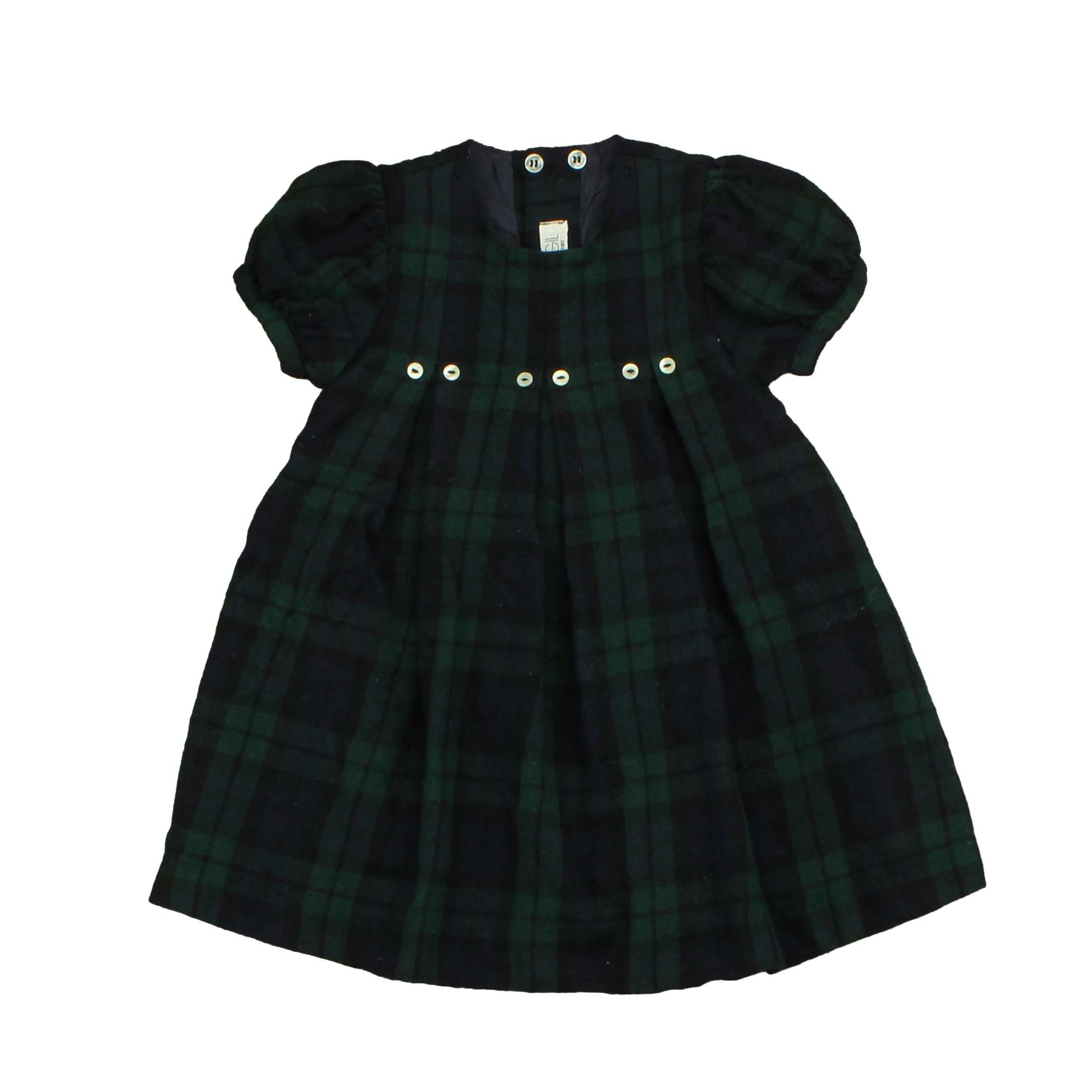 Magil Girls Green | Blue | Plaid Dress Size: 12 Months Green | Blue | Plaid