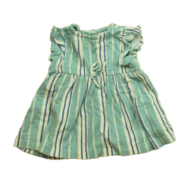 Hanna Andersson Girls Green | Blue Stripe Dress Size: 3-6 Months Green | Blue Stripe