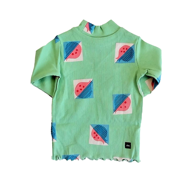 Tea Collection Girls Green | Blue Long Sleeve T-Shirt Size: 9-12 Months Green | Blue