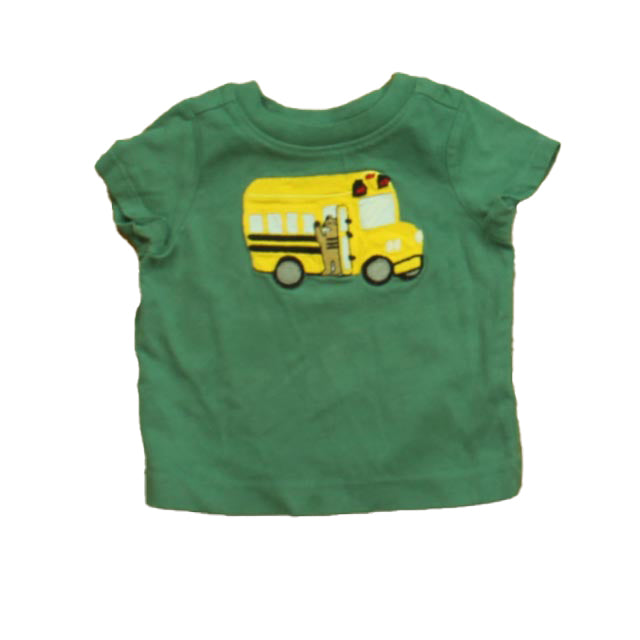 Hanna Andersson Girls Green Bus T-Shirt Size: 3-6 Months Green Bus