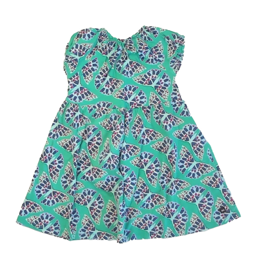 Tea Collection Girls Green Butterflies Dress Size: 7 Years Green Butterflies