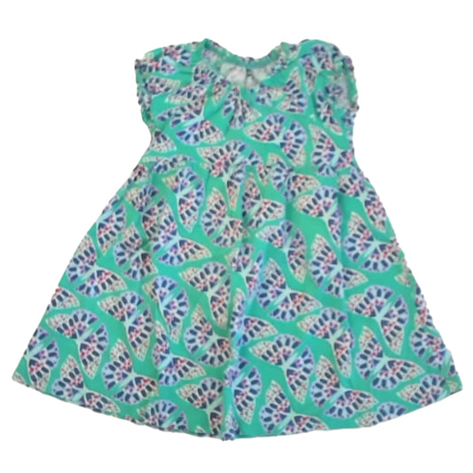 Tea Collection Girls Green Butterflies Dress Size: 7 Years Green Butterflies