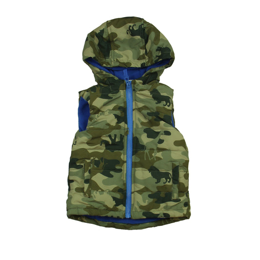 Little Me Boys Green Camo Vest Size: 18 Months Green Camo