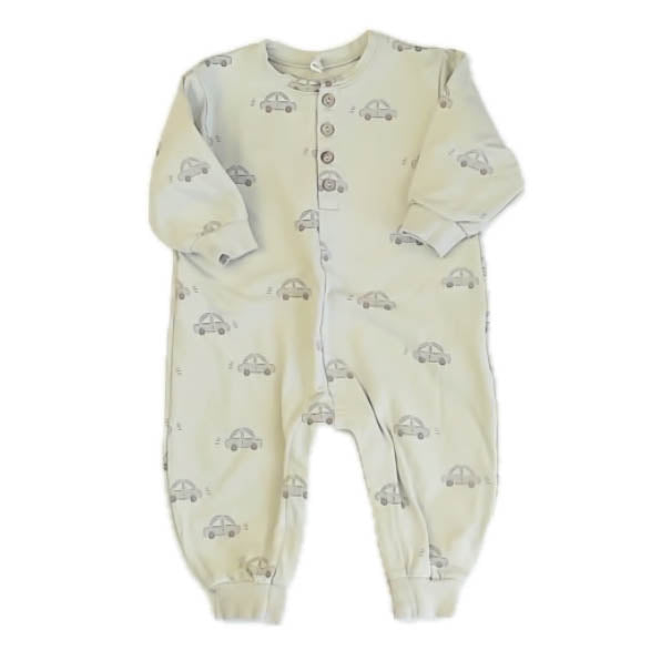 Quincy Mae Boys Green Cars Long Sleeve Outfit Size: 6-12 Months Green Cars