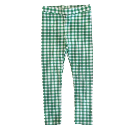 Crewcuts Girls Green Check Leggings Size: 5T Green Check