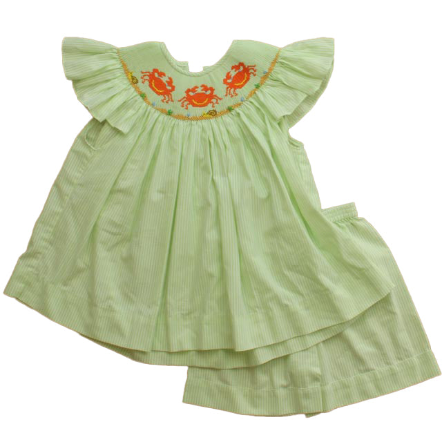 Remember Nguyen Girls Green Crab Apparel Sets Size: 5T Green Crab