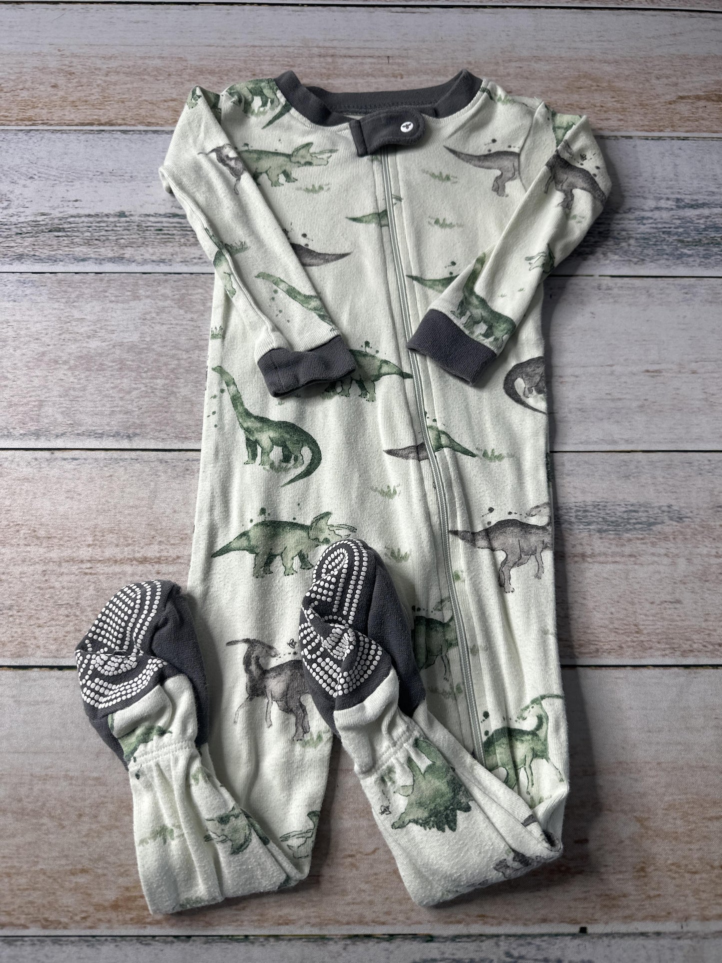 Burt's Bees Boys green | Dinosaur Pajamas Size: 12 months green | Dinosaur