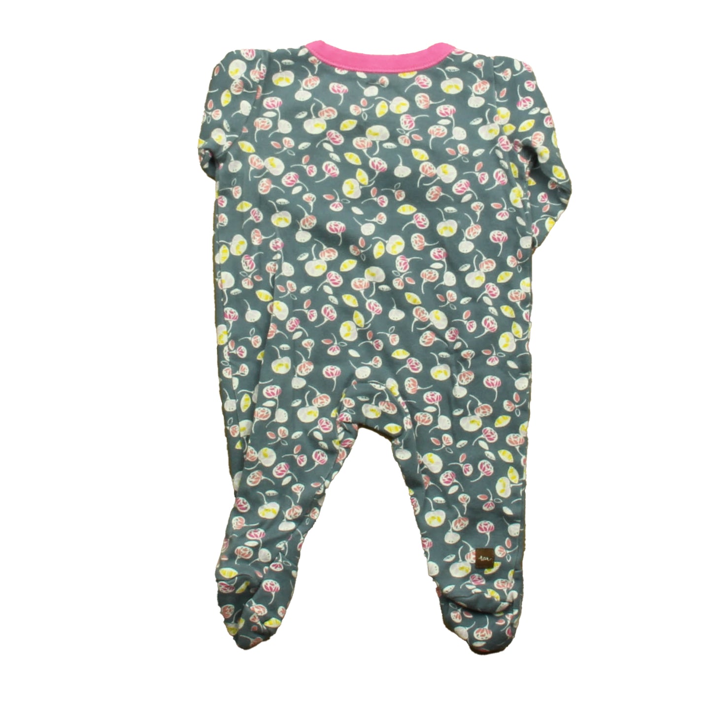 Tea Collection Girls Green Floral 1-piece footed Pajamas Size: 0-3 Months Green Floral
