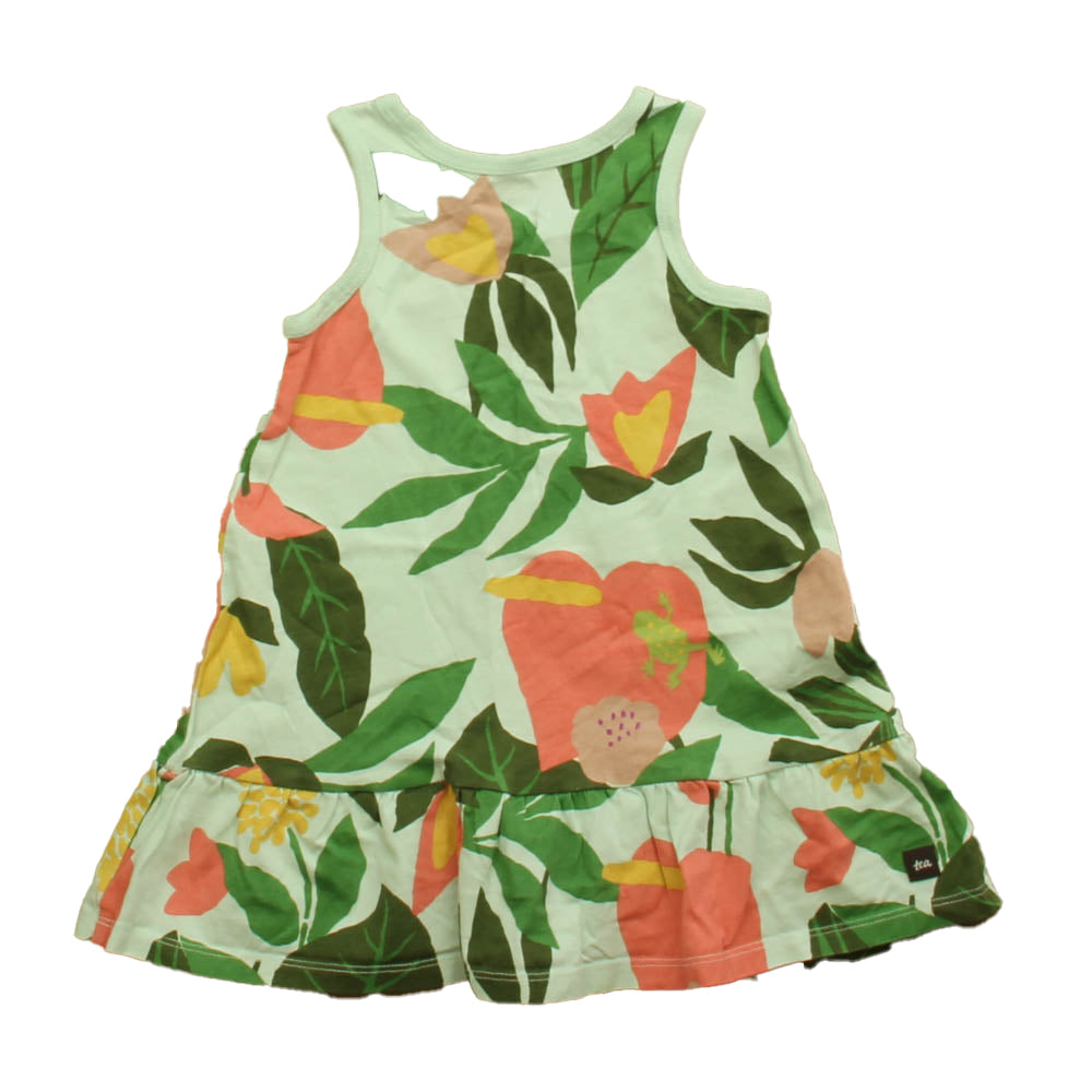 Tea Girls Green | Floral Sun Dress Size: 2T Green | Floral