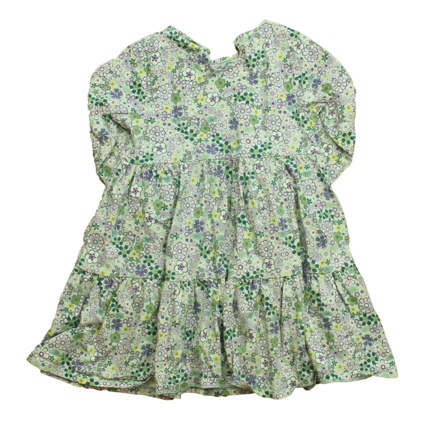 Tea Collection Girls Green Floral Dress Size: 5T Green Floral