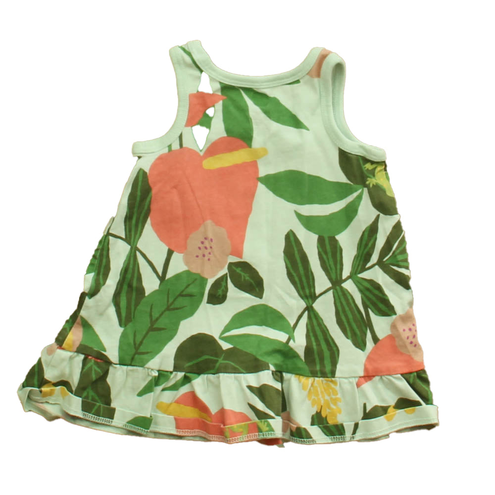 Tea Girls Green Floral Tank Top Size: 6-9 Months Green Floral