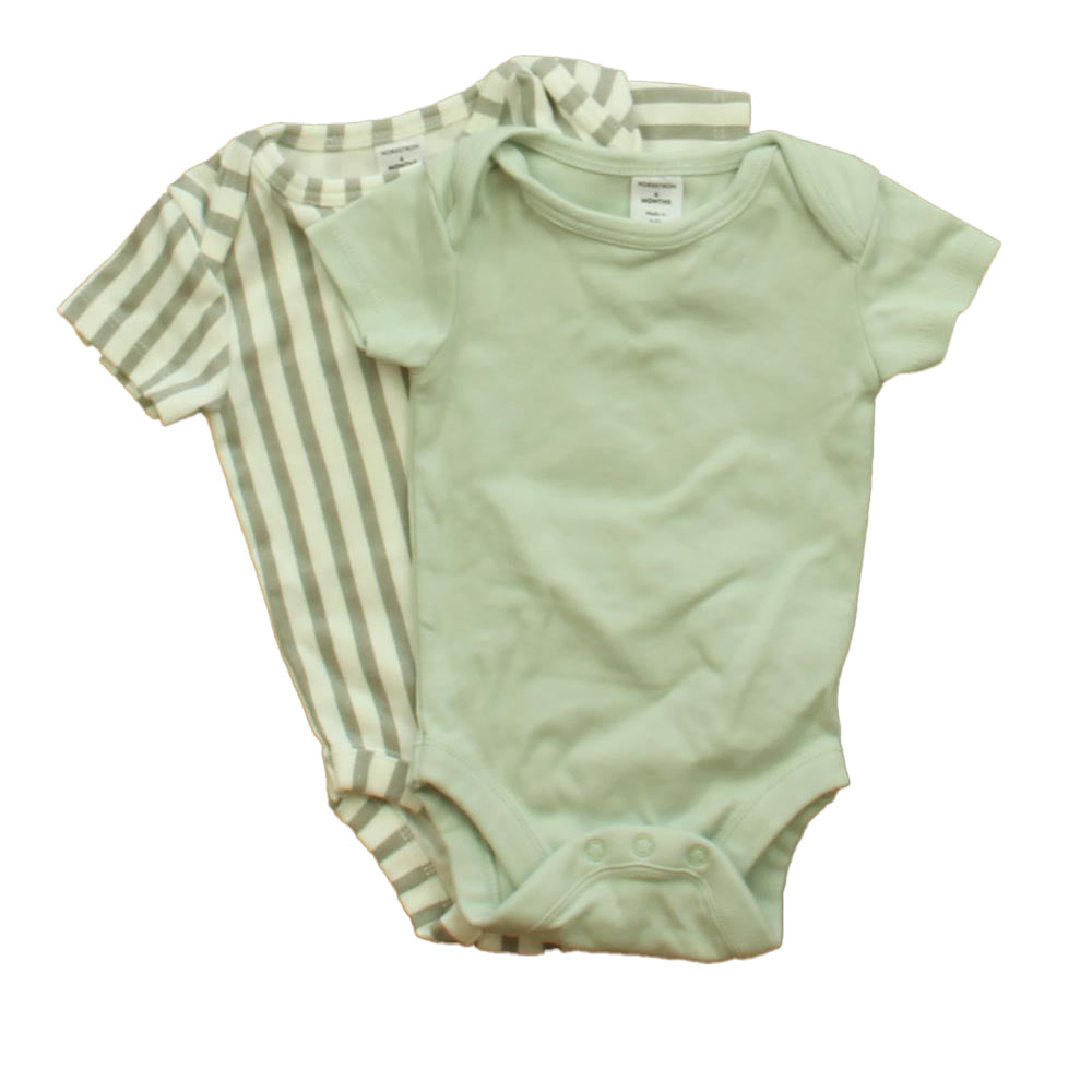 Nordstrom Boys Green | Gray Stripe Onesie Size: 6 Months Green | Gray Stripe