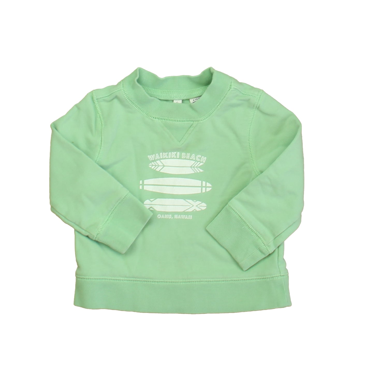 Janie and Jack Boys Green Hawaii Long Sleeve Shirt Size: 6-12 Months Green Hawaii