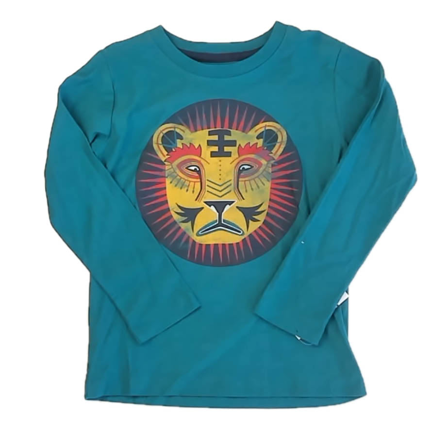 Tea Collection Boys Green Lion Long Sleeve T-Shirt Size: 5T Green Lion