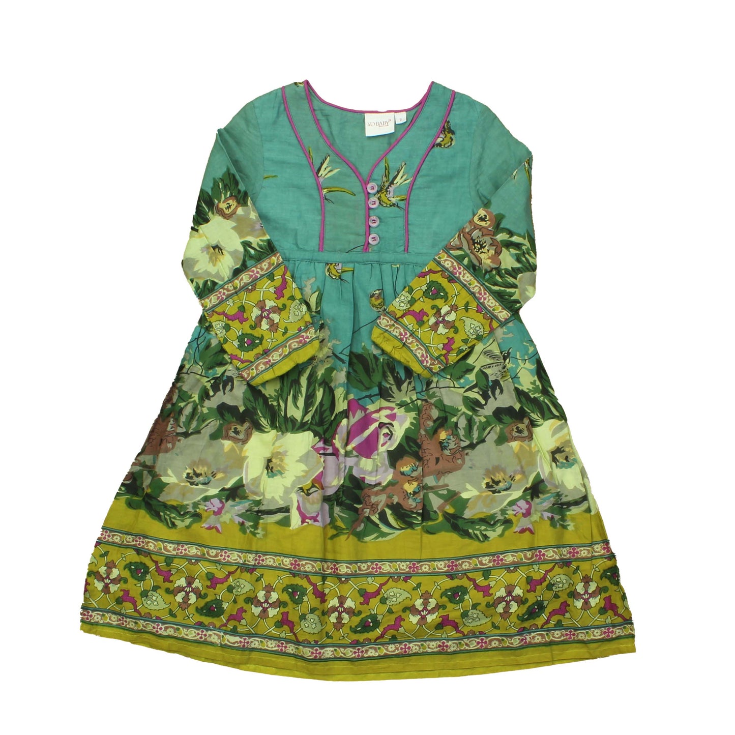 Yo Baby Girls Green | Multi Dress Size: 2T Green | Multi