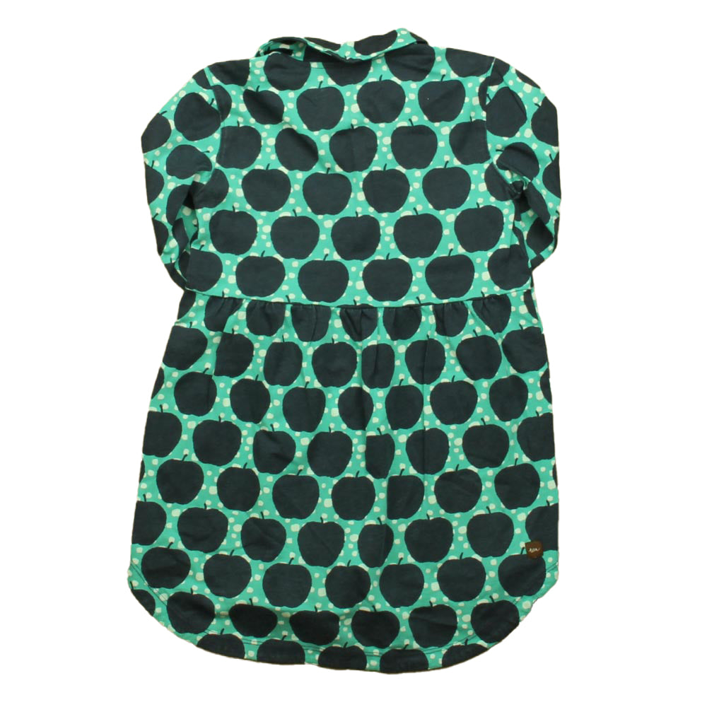 Tea Girls Green | Navy Apple Dress Size: 4T Green | Navy Apple