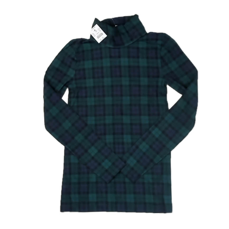 J. Crew Girls Green | Navy Plaid Turtleneck Size: Adult XXS Green | Navy Plaid