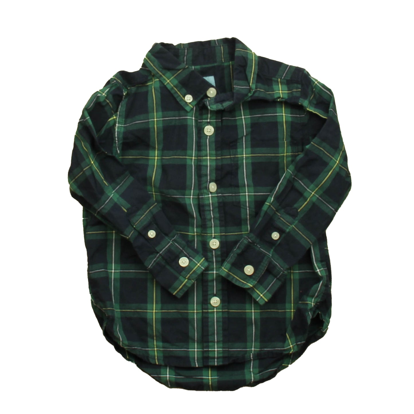 Gap Boys Green | Navy Button Down Long Sleeve Size: 2T Green | Navy