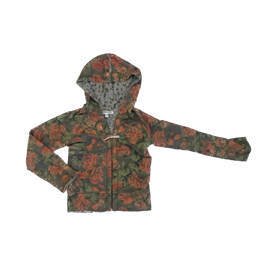Patrizia Pepe Girls Green | Orange | Floral Hoodie Size: XS Green | Orange | Floral